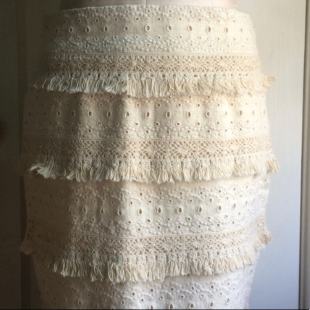 Anthropologie HD in Paris linen fringe skirt - Picture 3 of 9
